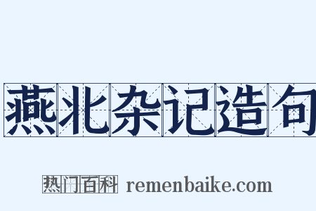 燕北杂记造句是什么意思的图片